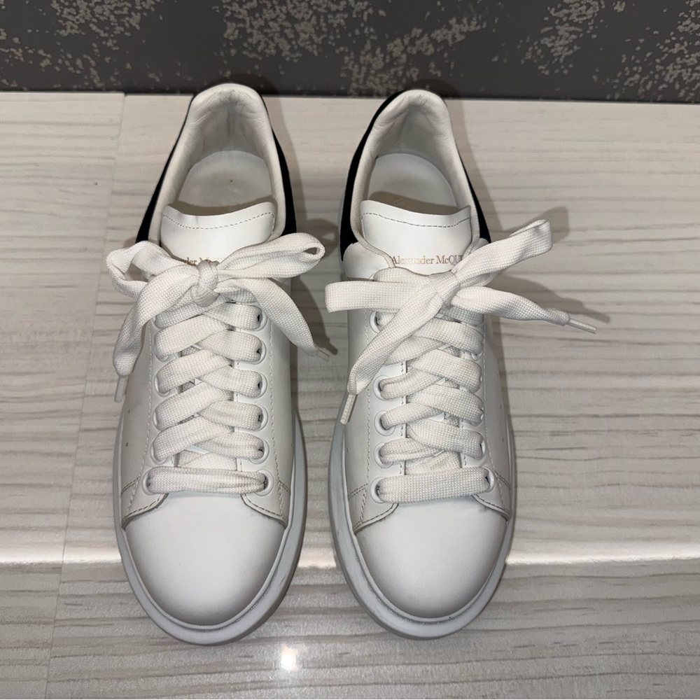 Alexander McQueen White Sneakers with Black Accent